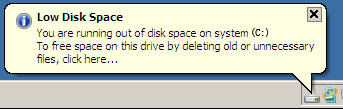 Чтобы освободить место на этом диске, удалив старые или ненужные файлы, нажмите здесь…»
