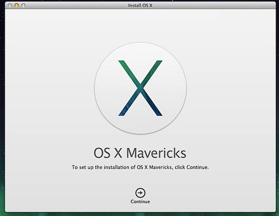 Étape 8 : spécifiez le lecteur et lancez l'installation de OS X Mavericks
